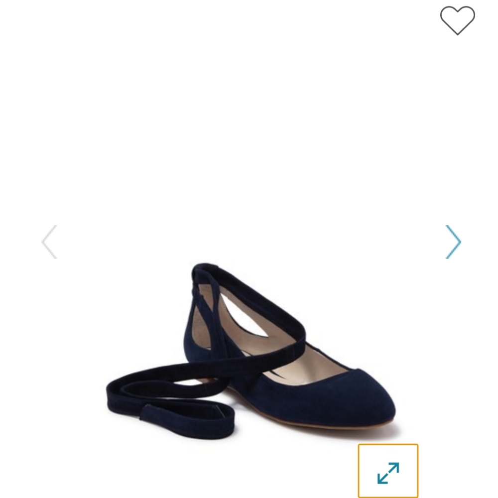 Kenneth Cole Wilhelmina blue suede ballet flats